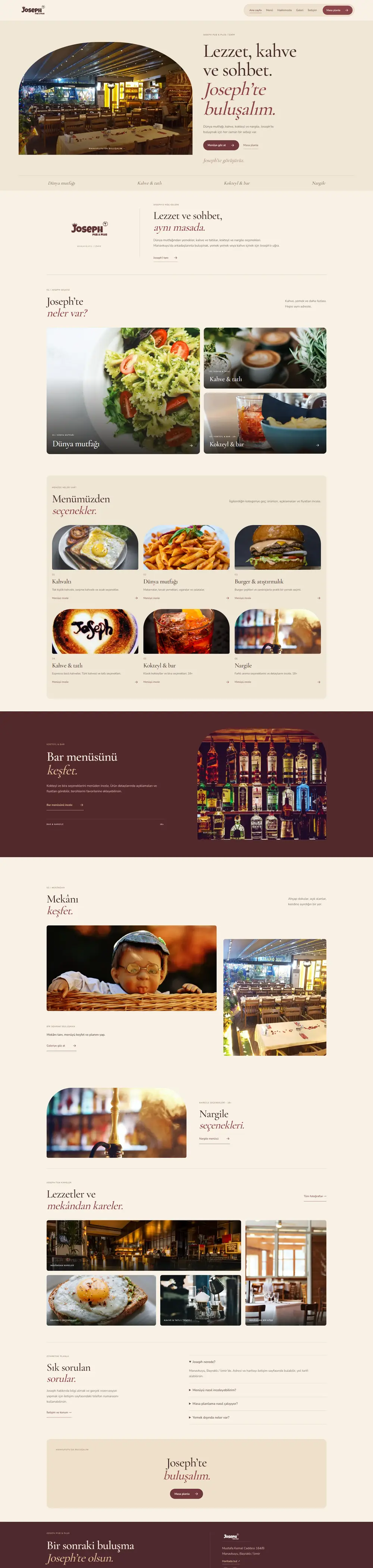 Joseph Pub & Plus web sitesi tasarımı