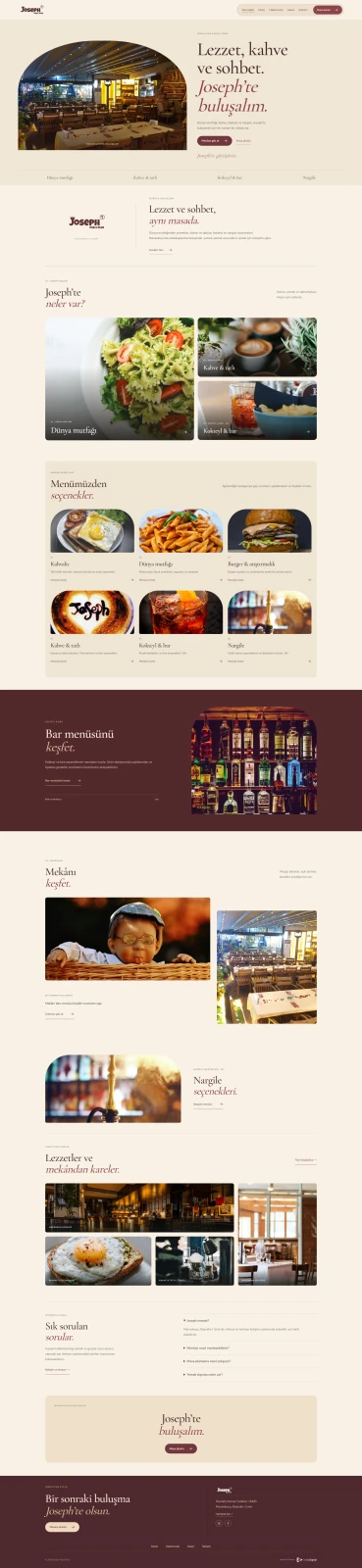 Joseph Pub & Plus web sitesinin tam sayfa görüntüsü