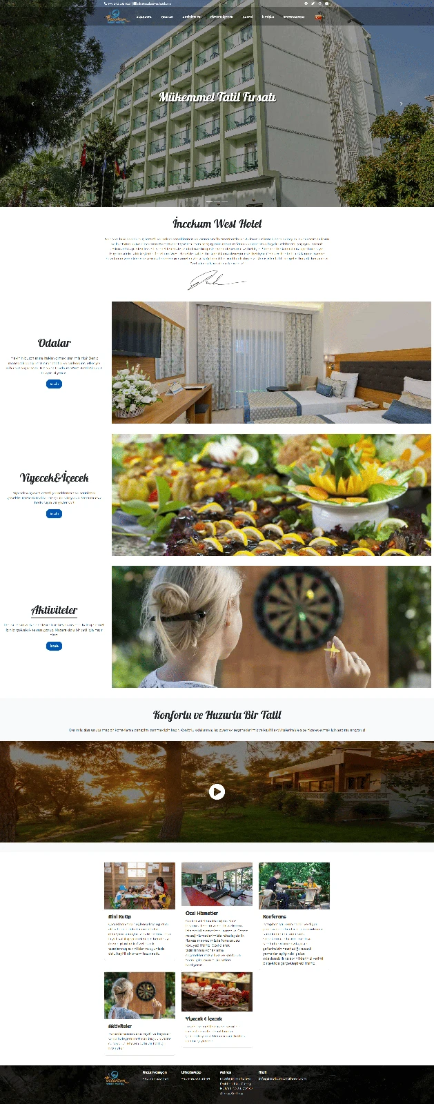 İncekum West Hotel web sitesinin tam sayfa görüntüsü