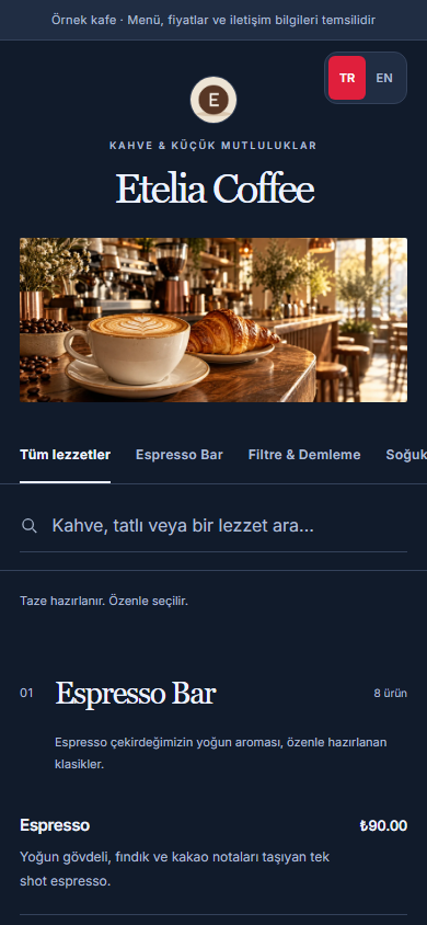 Linea · koyu tema
